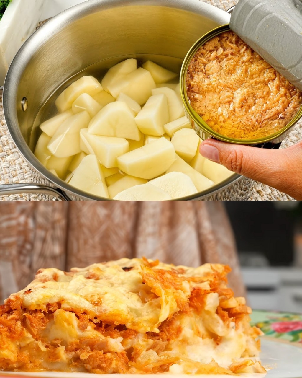 Hearty Tuna and Potato Gratin with Cheesy Golden Crust