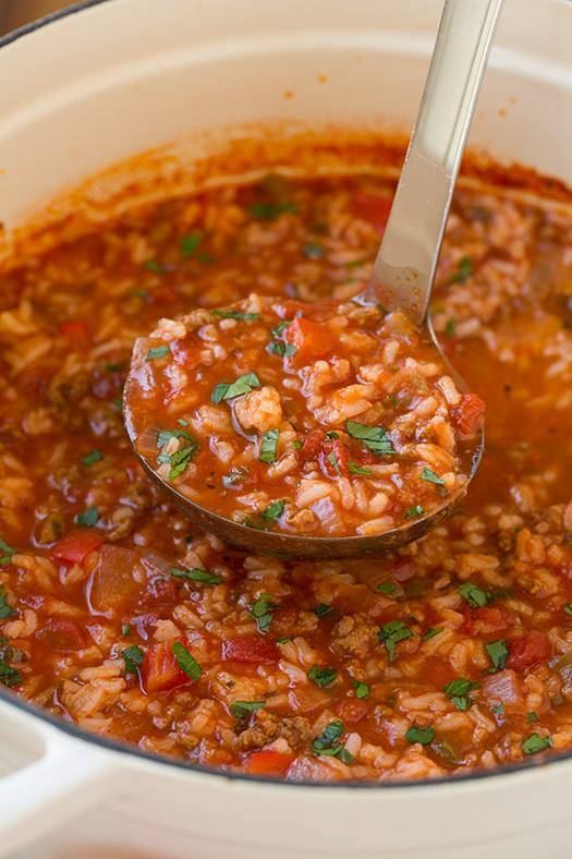 Homemade Stuffed Pepper Soup