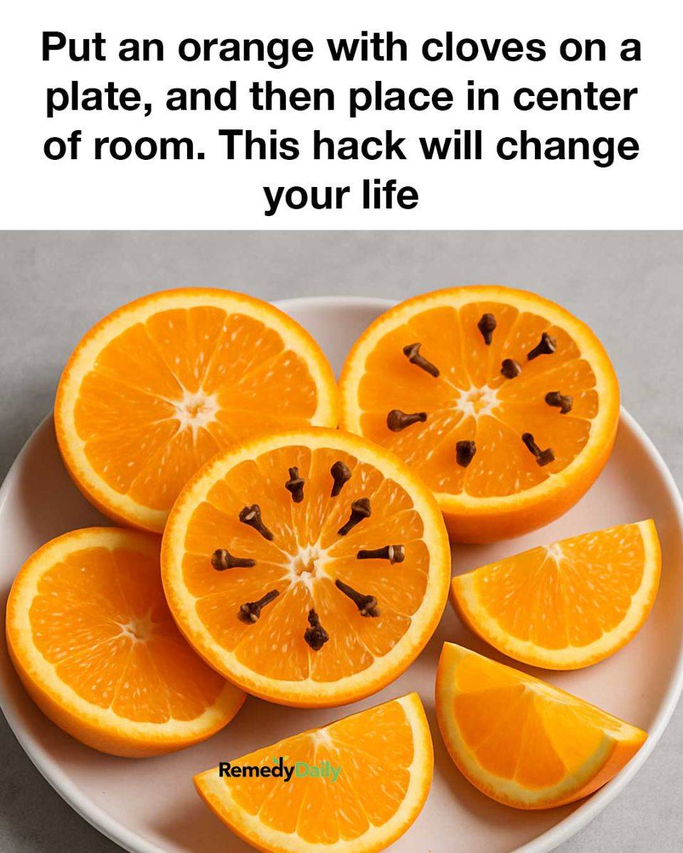 Put an orange with cloves on a plate, and then place in center of room. This hack will change your life