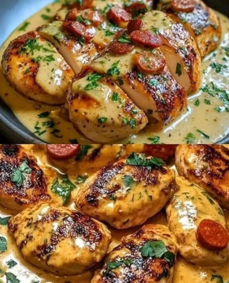 Chicken fingers in creamy chorizo sauce, a revisited classic