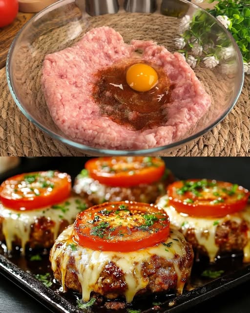 Baked Meat and Potato Casserole with Cheese