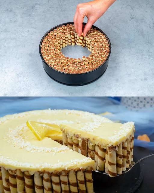 Lemon White Chocolate Wafer Cake