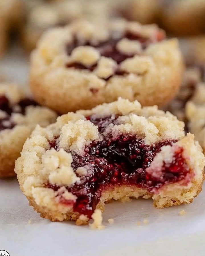 Raspberry Crumble Cookies