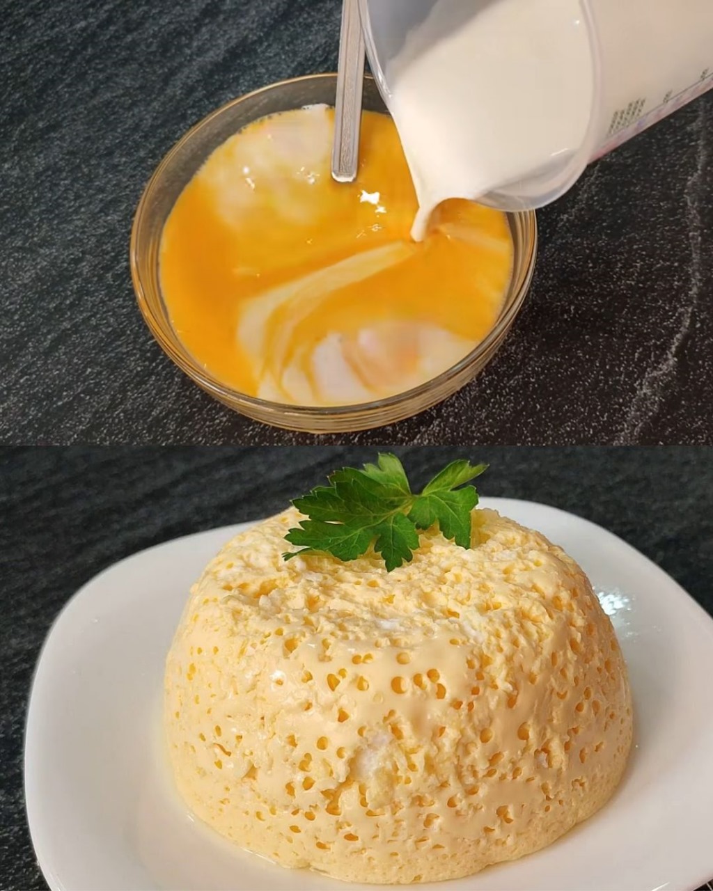 A recipe for a LUSH OMELET from 2 ingredients! Without fat, flour and oven! It always works out!