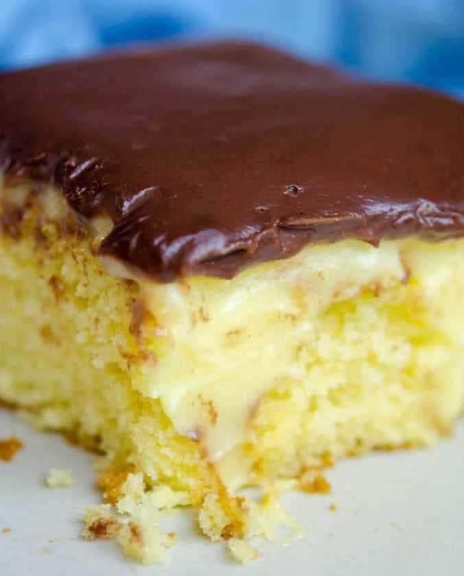 Boston Cream Poke Cake