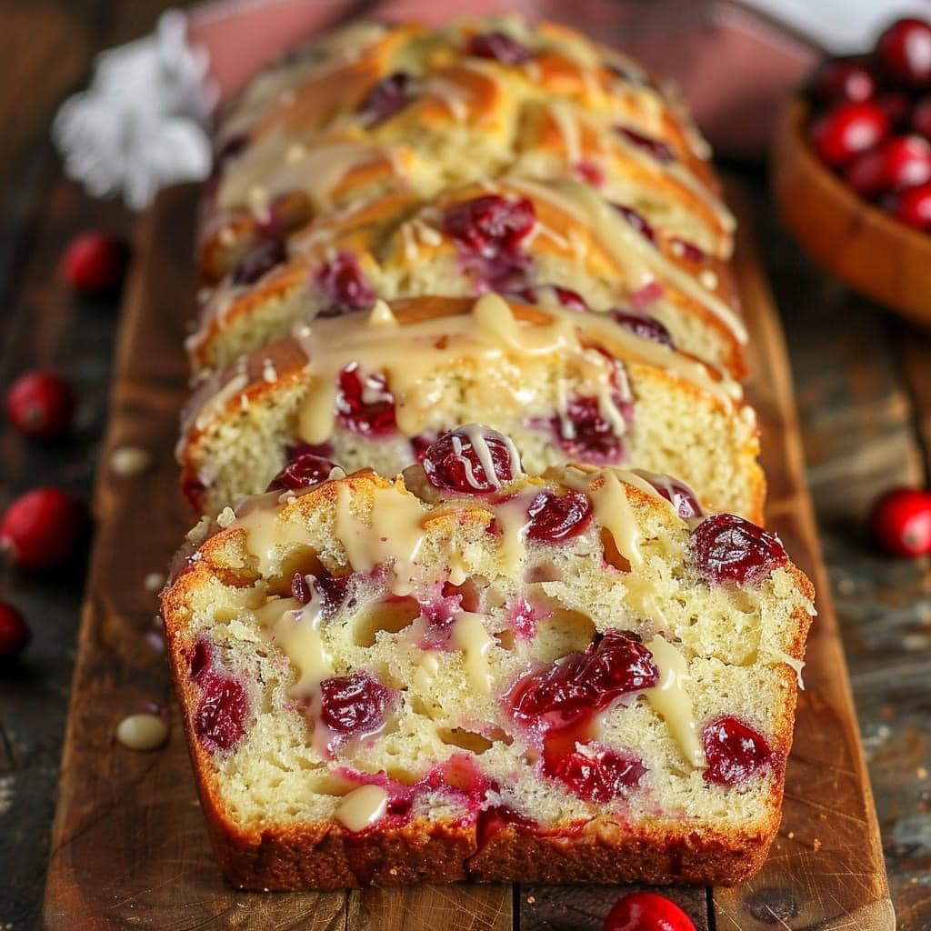 Cranberry Orange Bread with Simple Glaze