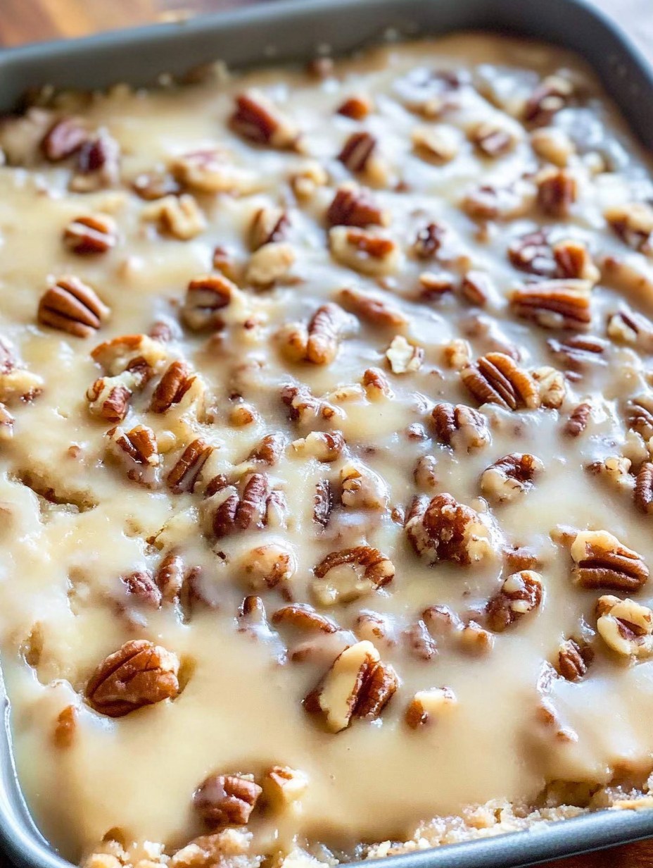 Butter Pecan Praline Poke Cake