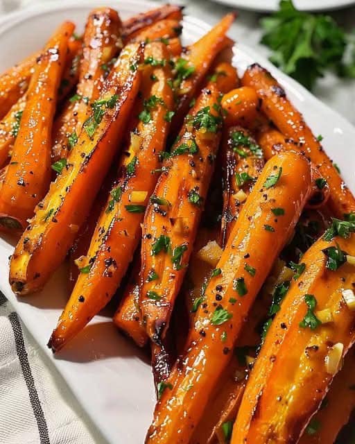 Honey Garlic Butter Roasted Carrots