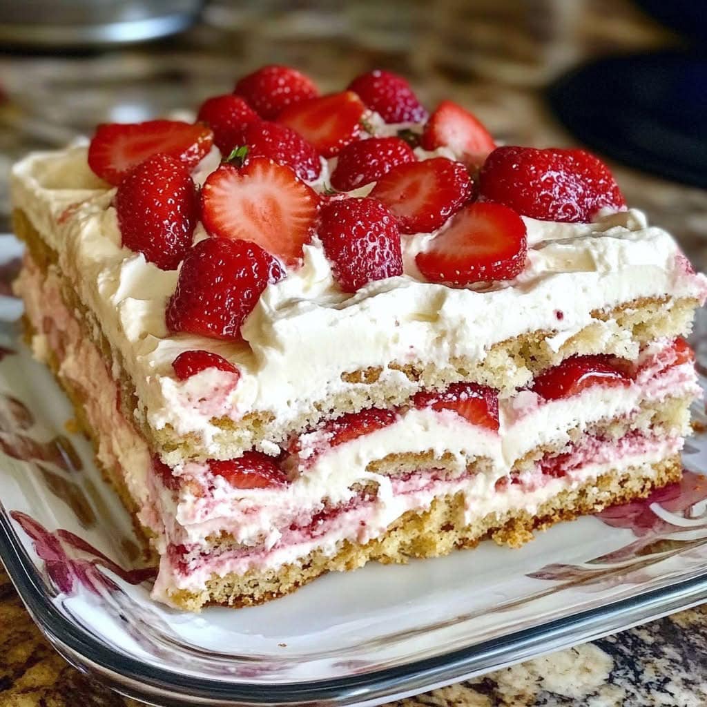 Strawberry Cream Cheese Icebox Cake