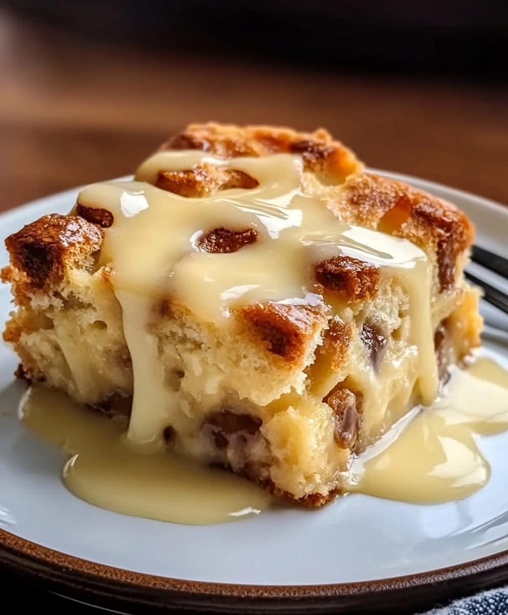 Grandma’s Old-Fashioned Bread Pudding with Vanilla Sauce