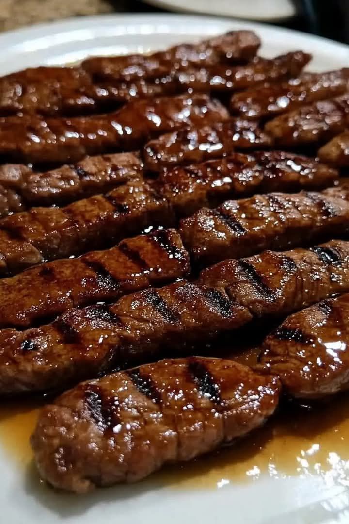 Grill Pan Honey Glazed Steak Strips