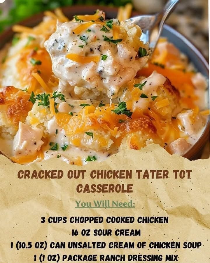 Cracked Out Chicken Tater Tot Casserole