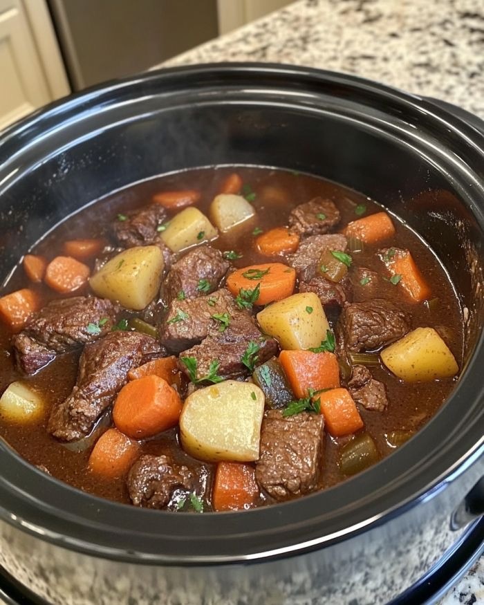 I call this ‘Winter Wonderland Stew’—5 ingredients, but it’s perfect for warming up chilly nights!