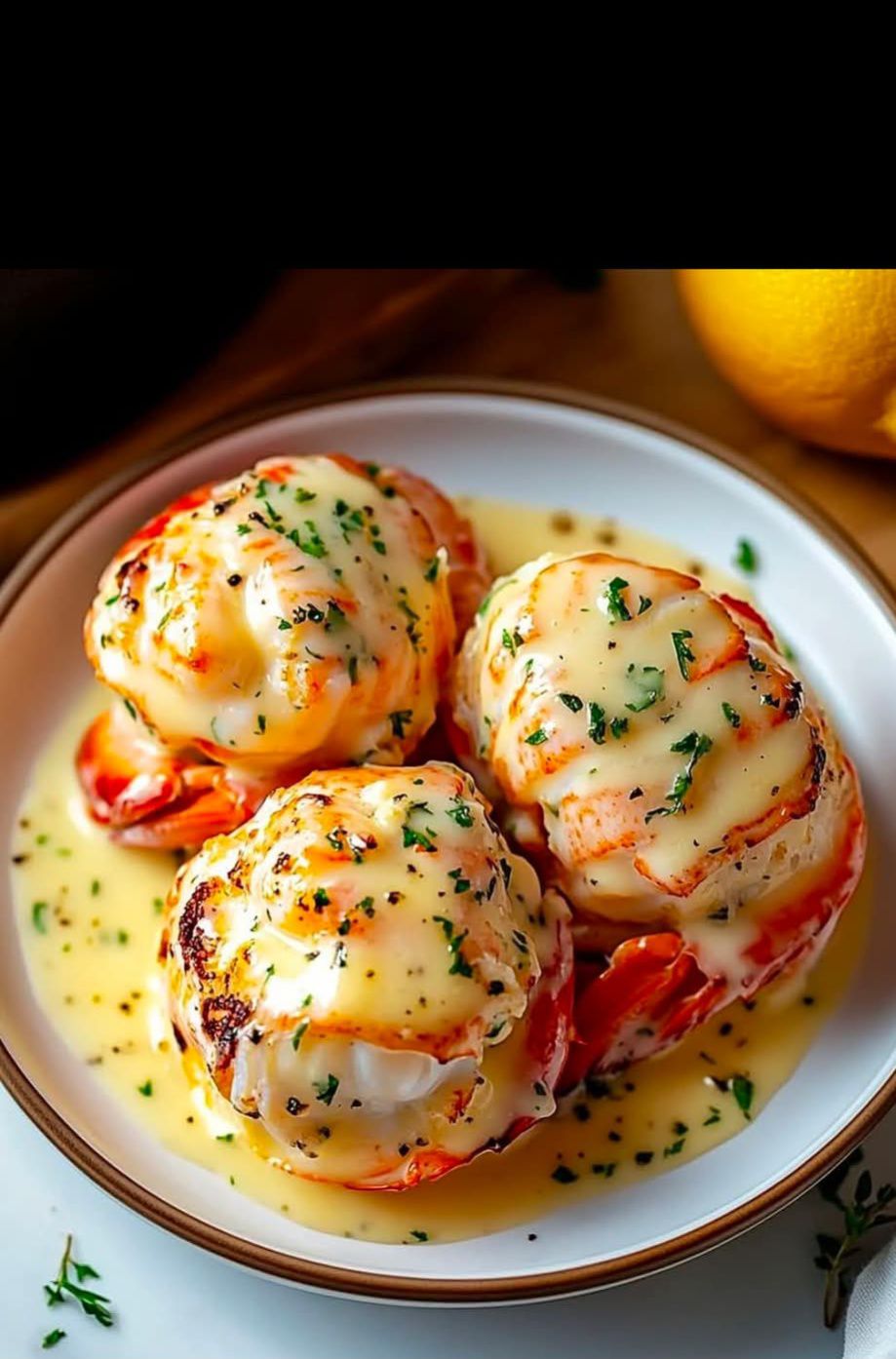 CREAMY GARLIC BUTTER LOBSTER TAILS _ Luxurious, velvety, and melt-in-your-mouth perfection!