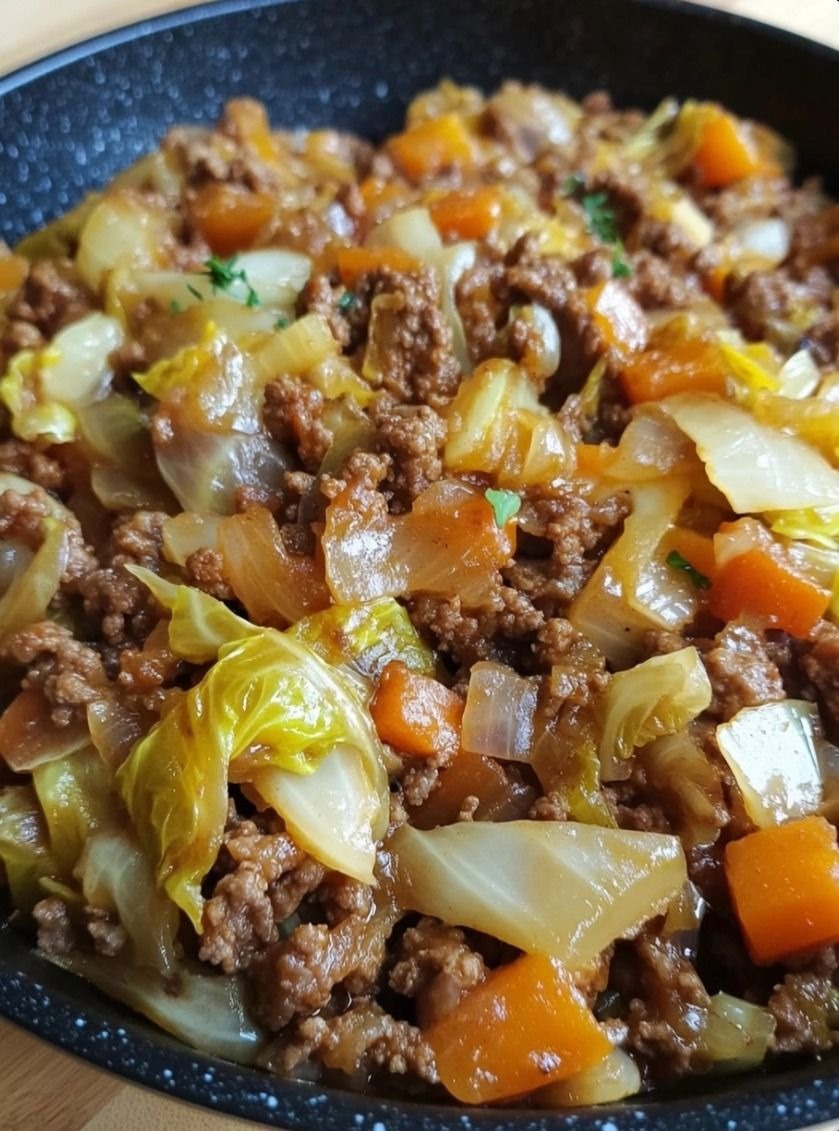 Simple Cabbage and Ground Beef Skillet