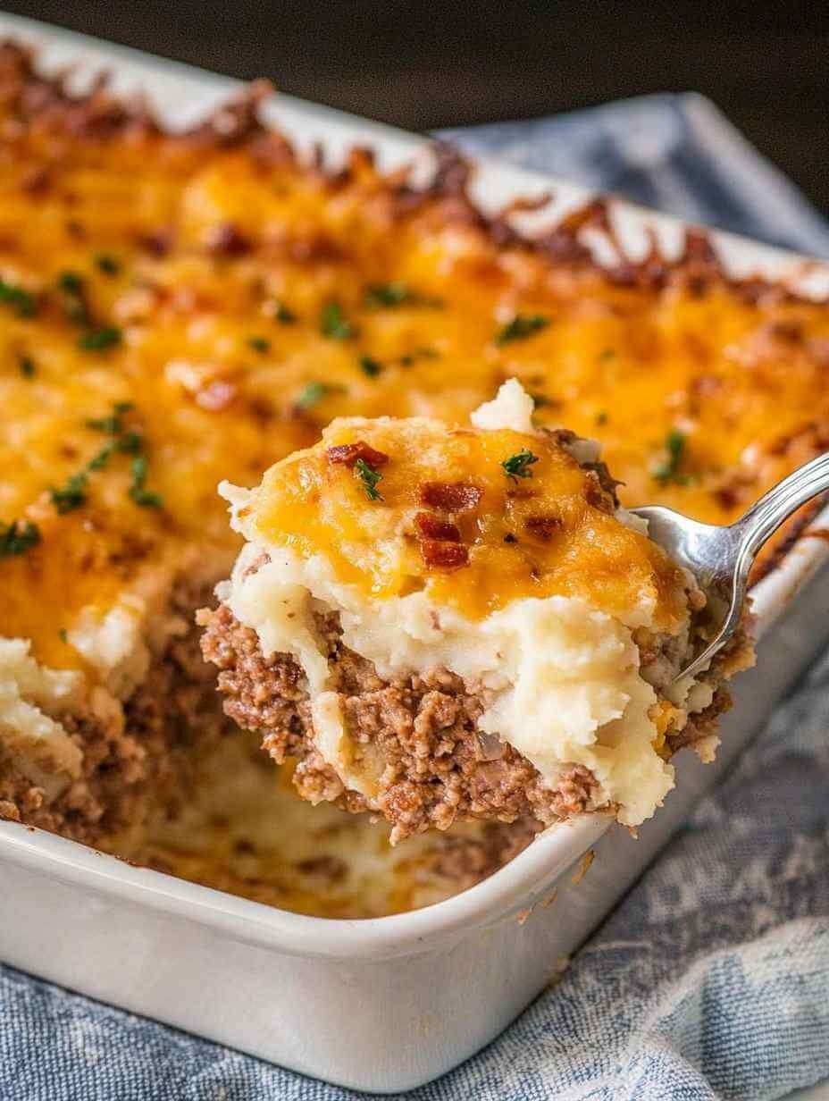 CHEESY LOADED MEATLOAF CASSEROLE