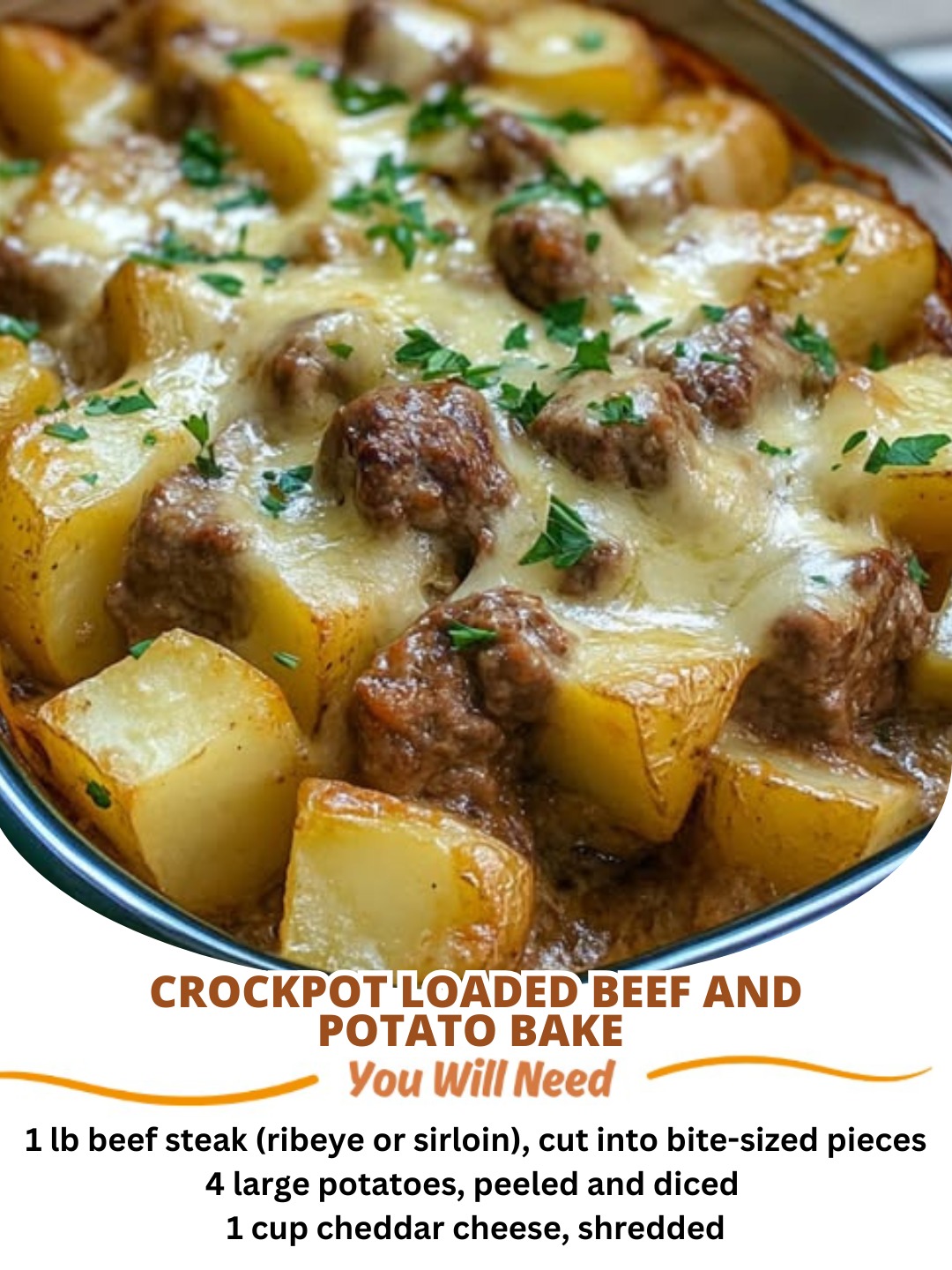 Crockpot Loaded Beef and Potato Bake