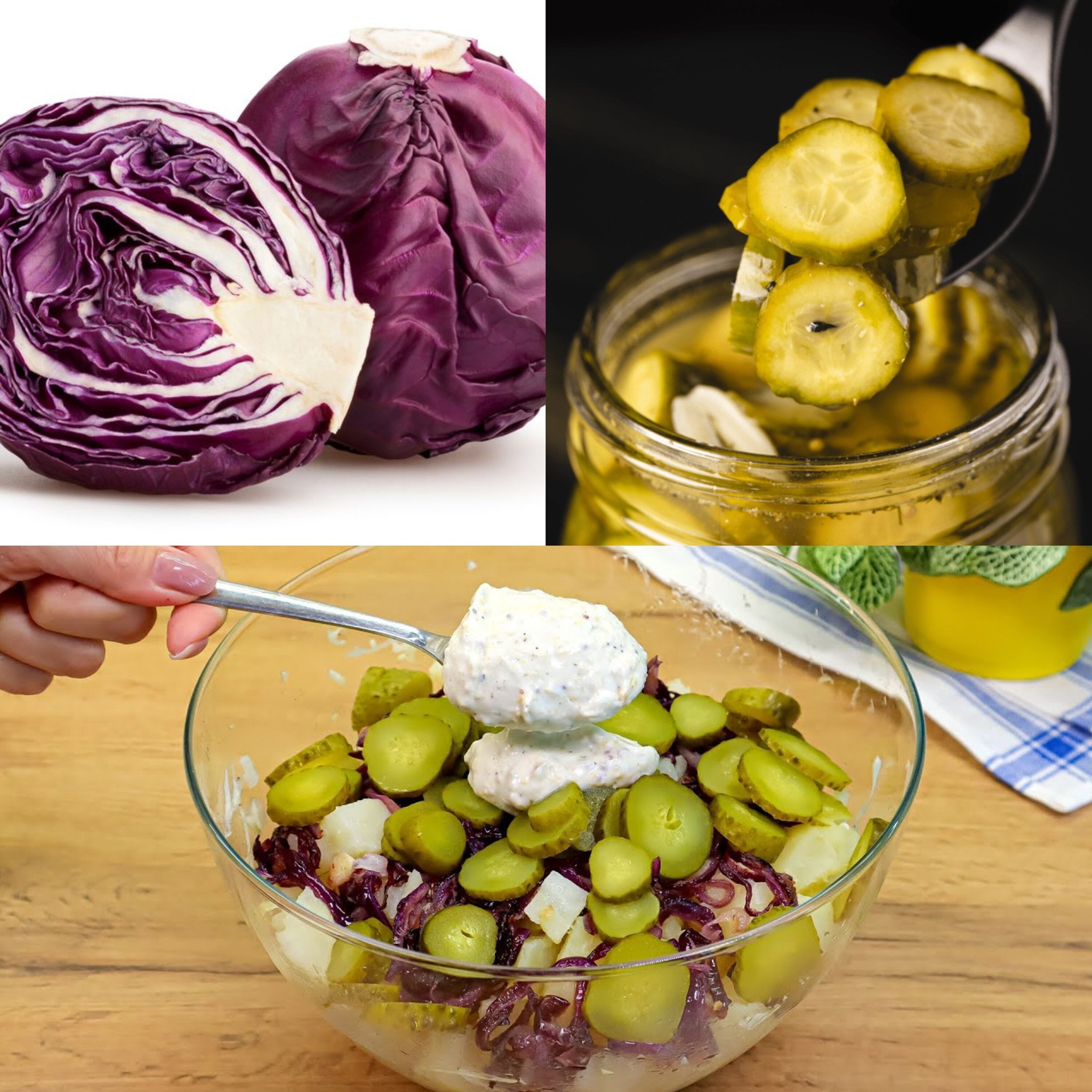 The Tastiest German Salad: Pickles and Red Cabbage
