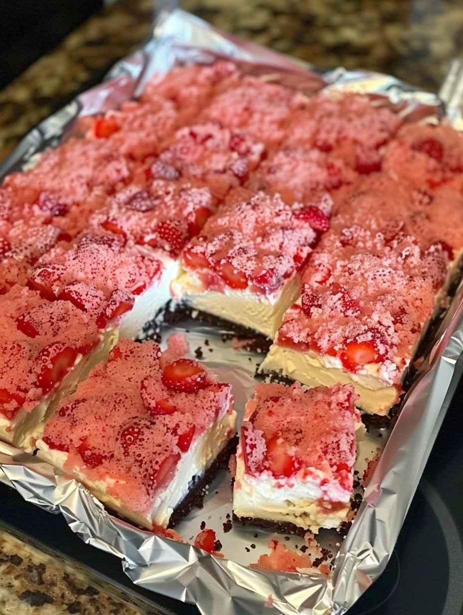 Strawberry Shortcake Cheesecake Bars