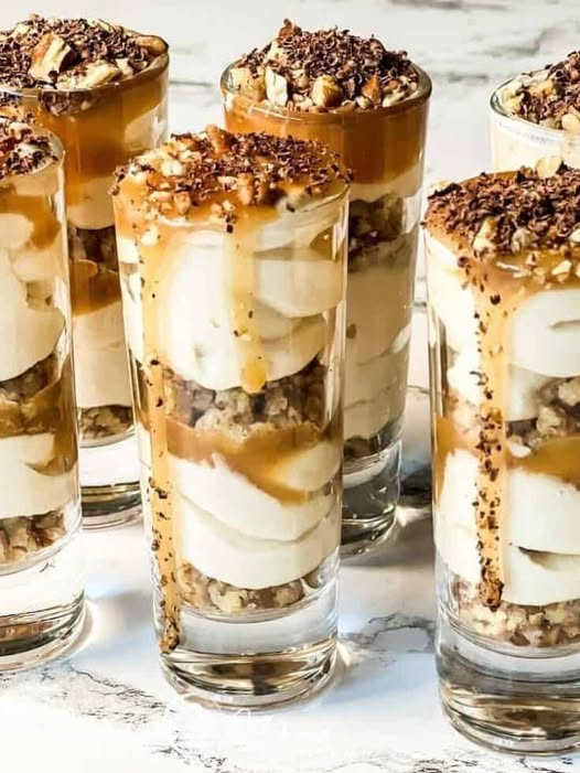 No Bake Caramel Cheesecake Shooters