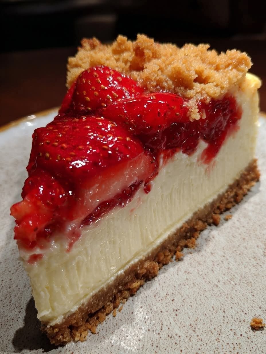 Discover the secret to making your desserts the talk of the town with this Berrylicious Strawberry Crunch Cheesecake!