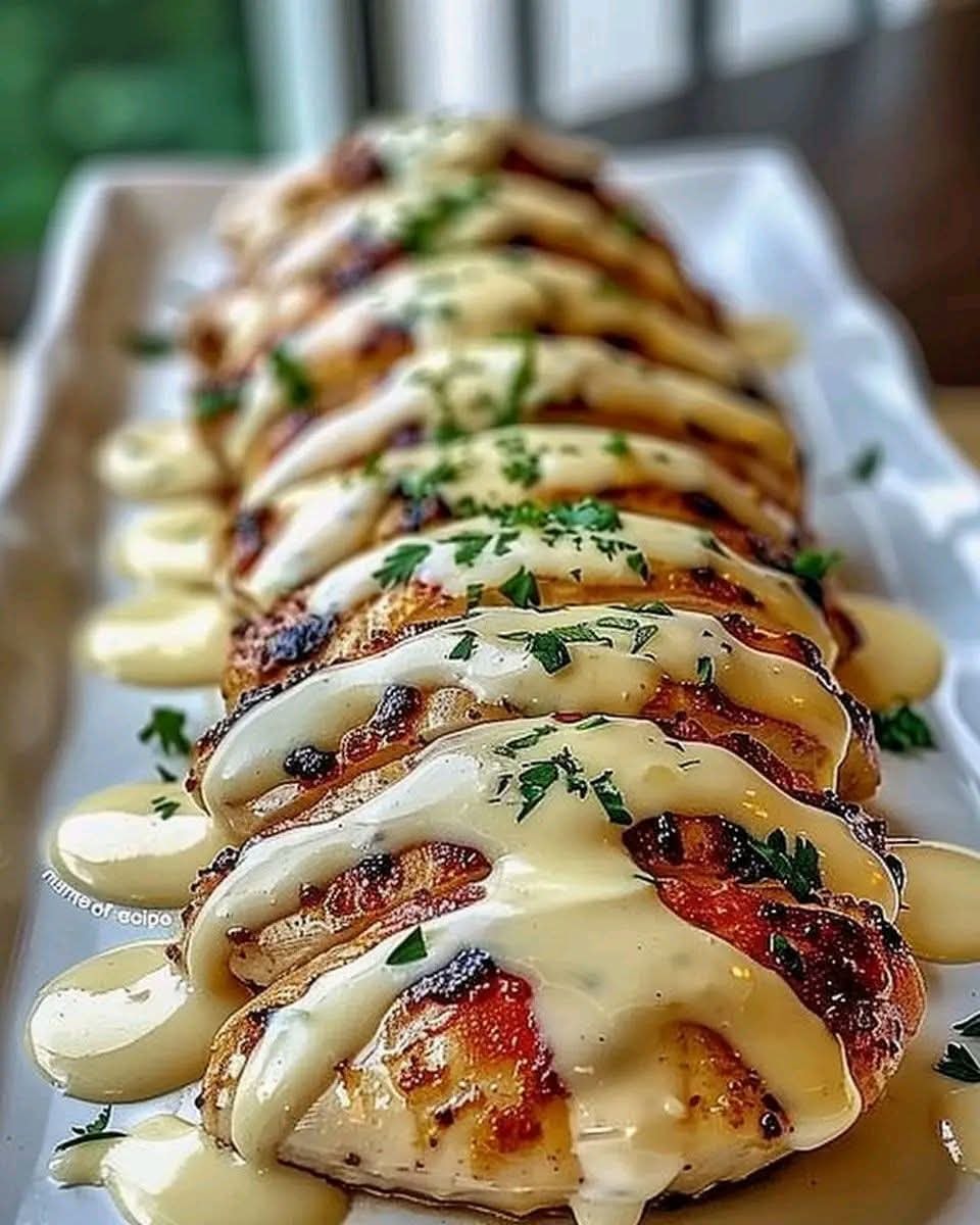 Juicy Baked Caesar Chicken with Parmesan Sauce