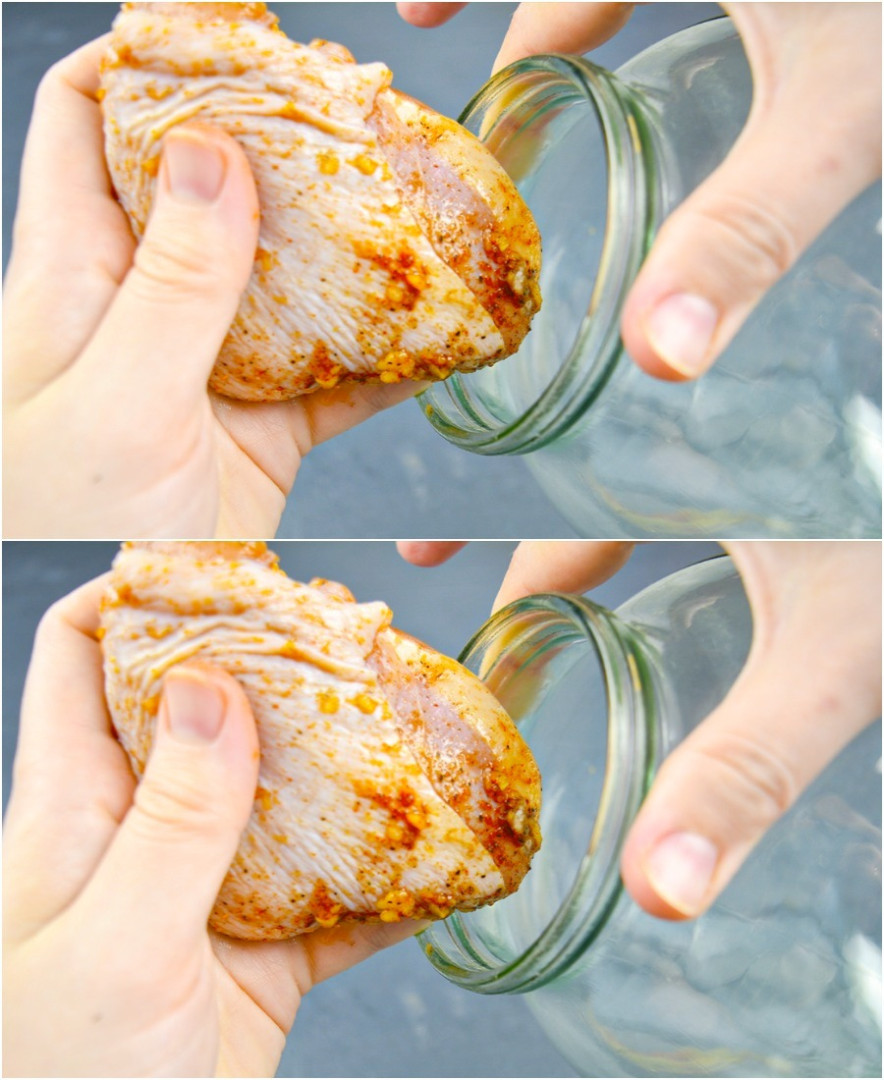 Chicken and pot. 3 liters of food without dirty dishes. You can even eat the bones, they are very healthy