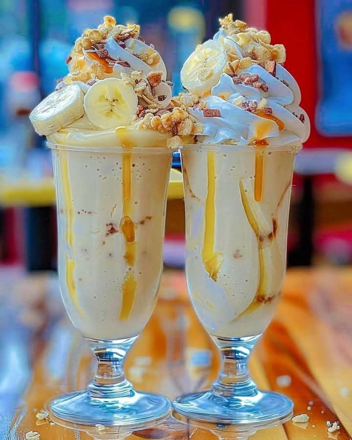 Ultimate Banana Split Milkshakes