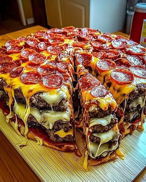 Giant Double Cheeseburger Pizza