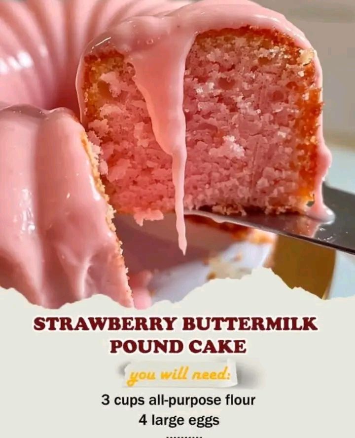 Strawberry Buttermilk Pound Cake Recipe