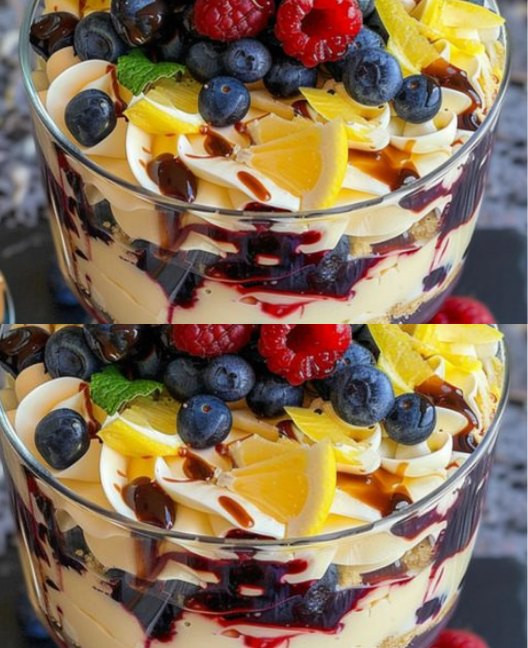 🍋🍇 Easy Lemon Blueberry Trifle Recipe 🍇🍋🍋