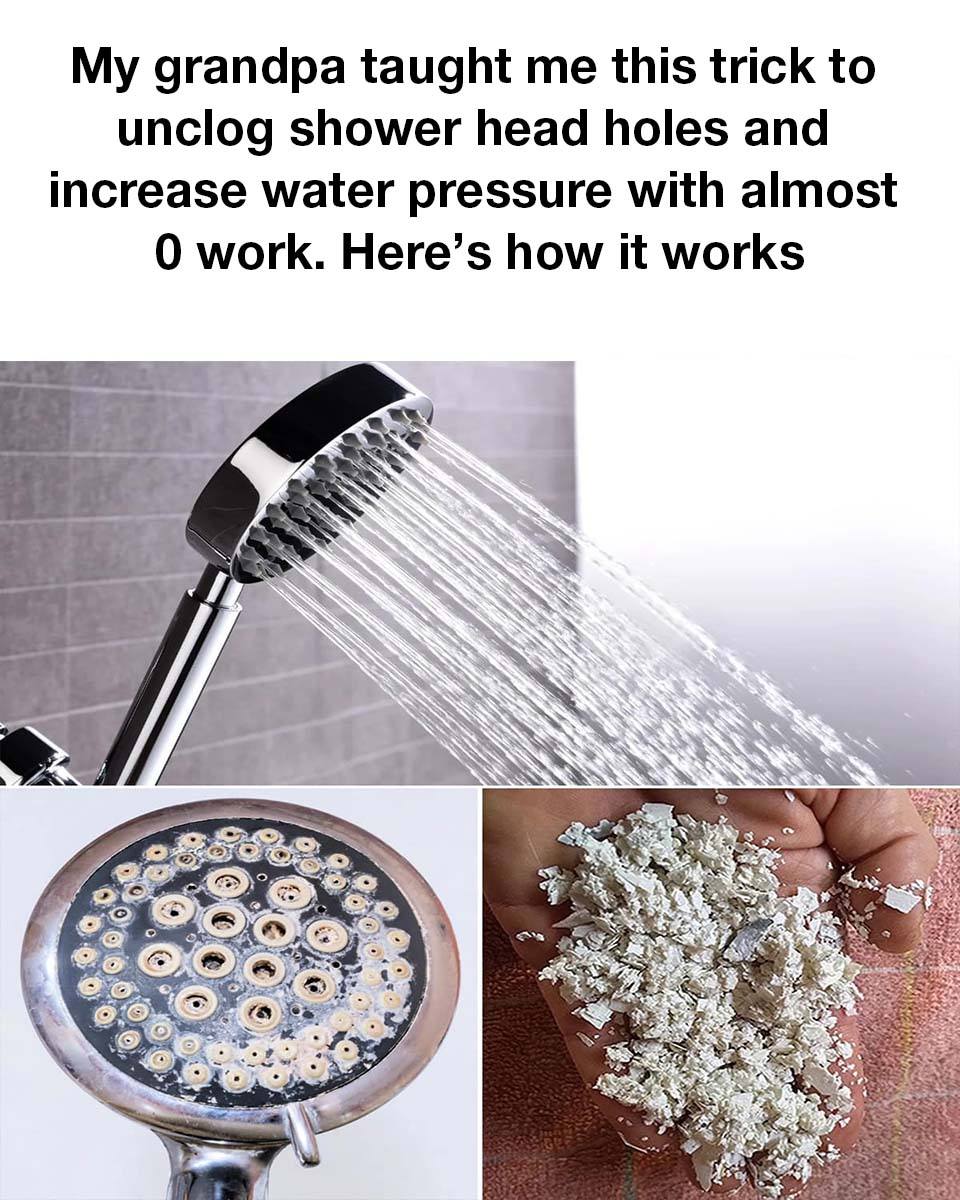 My Grandpa’s Trick: How to Unclog Shower Head Holes and Increase Water Pressure