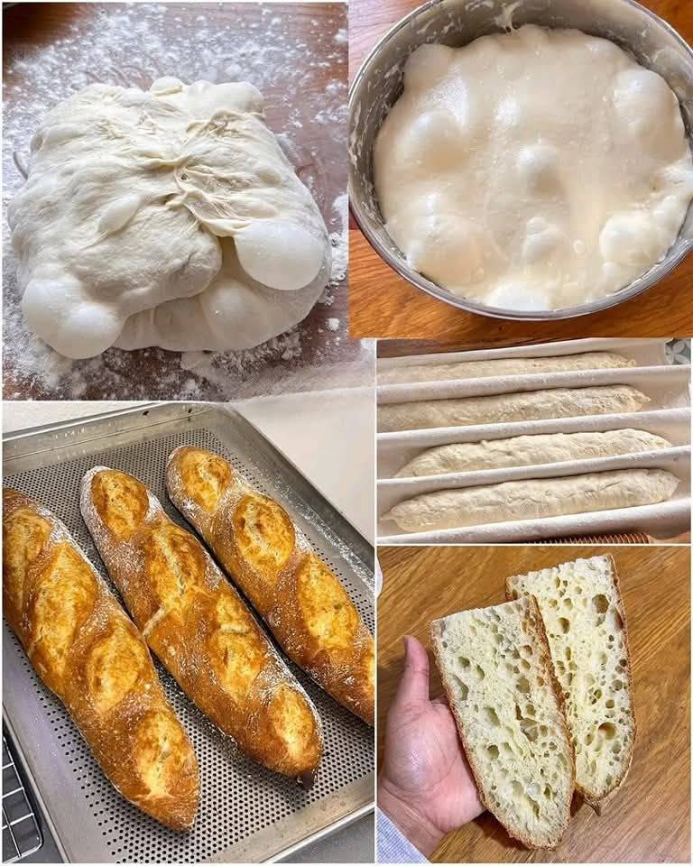 Slow-fermented baguette like in a bakery