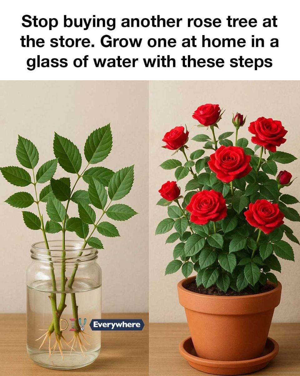 Stop buying another rose tree at the store. Grow one at home in a glass of water with these steps
