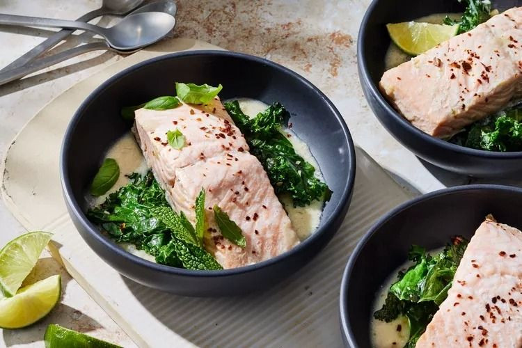Poached Salmon with Lemongrass and Coconut