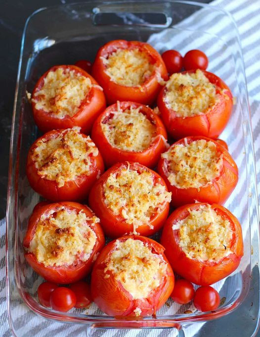 Three Cheese Stuffed Tomatoes