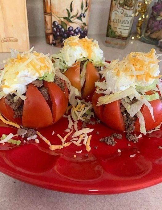 My Grandma Made this ” HEALTHY TACO STUFFED TOMATOES