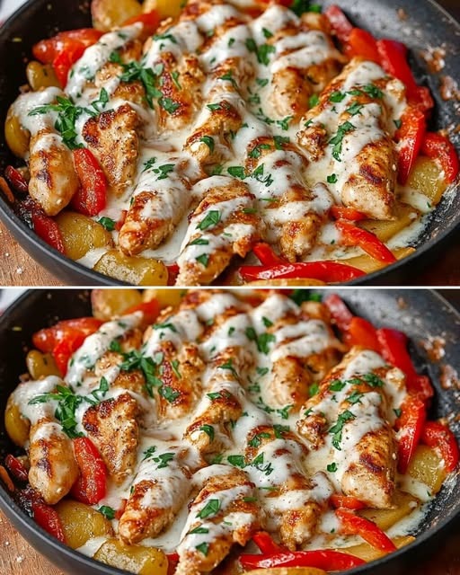 Cheesy Chicken Skillet: A One-Pan Wonder of Flavor and Comfort!