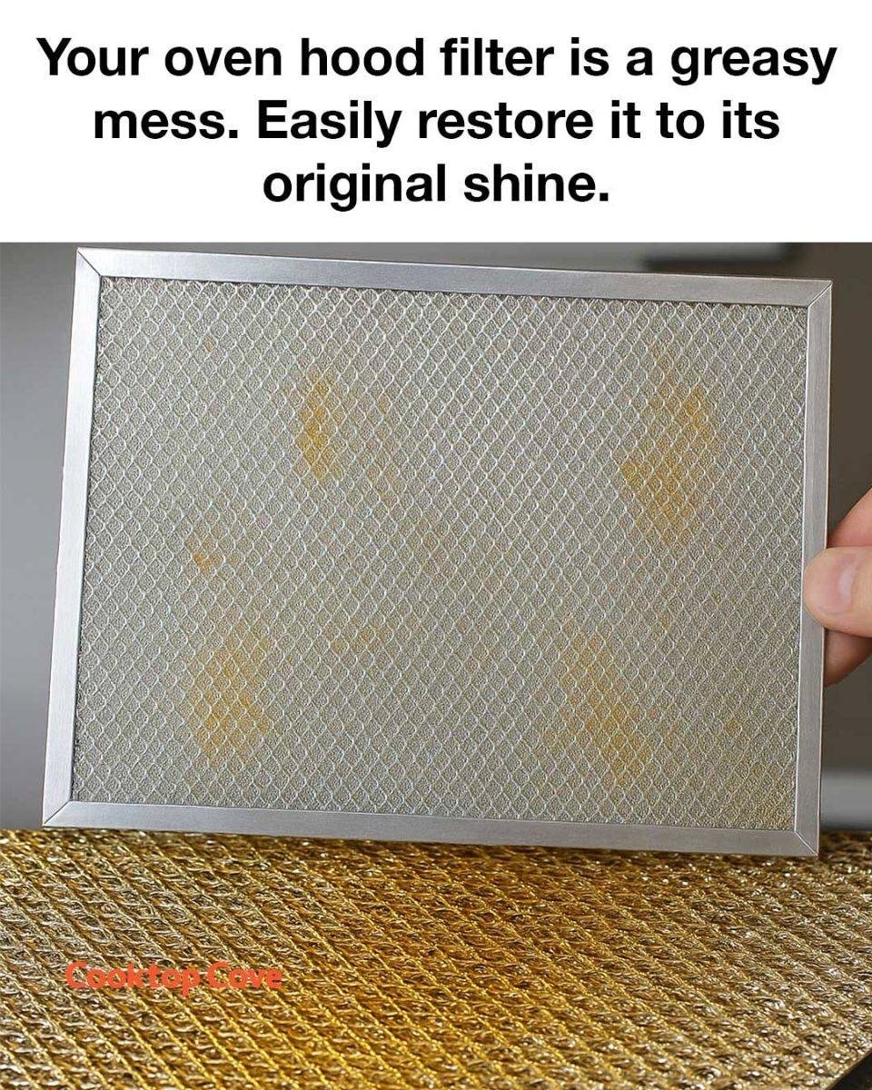 Your oven hood filter is a greasy mess. Easily restore it to a like-new condition with these 3 methods