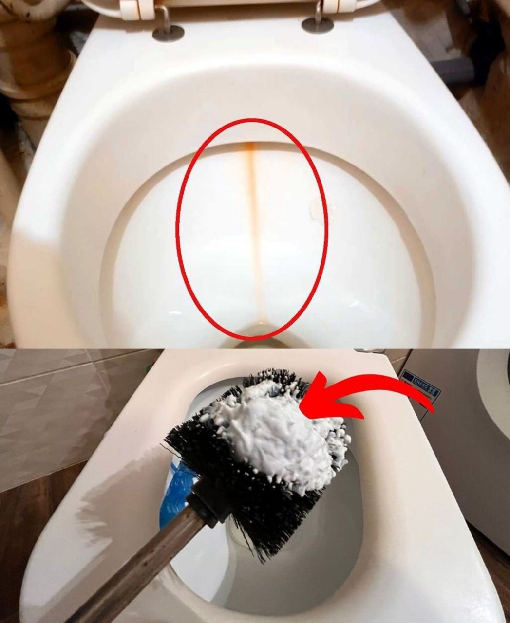 I apply it to the toilet brush and clean the toilet. The limescale disappears in the blink of an eye