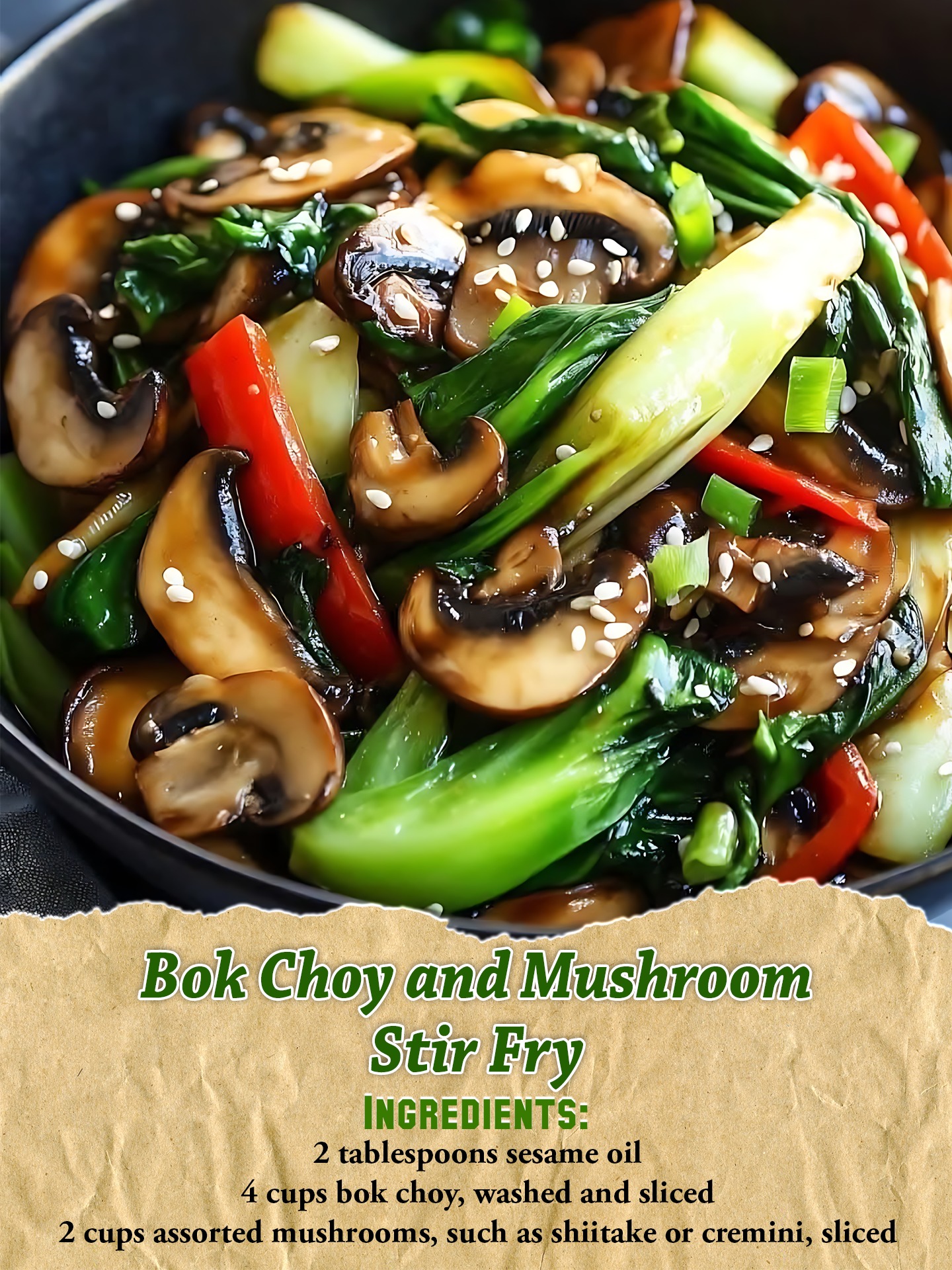 Bok Choy and Mushroom Stir Fry