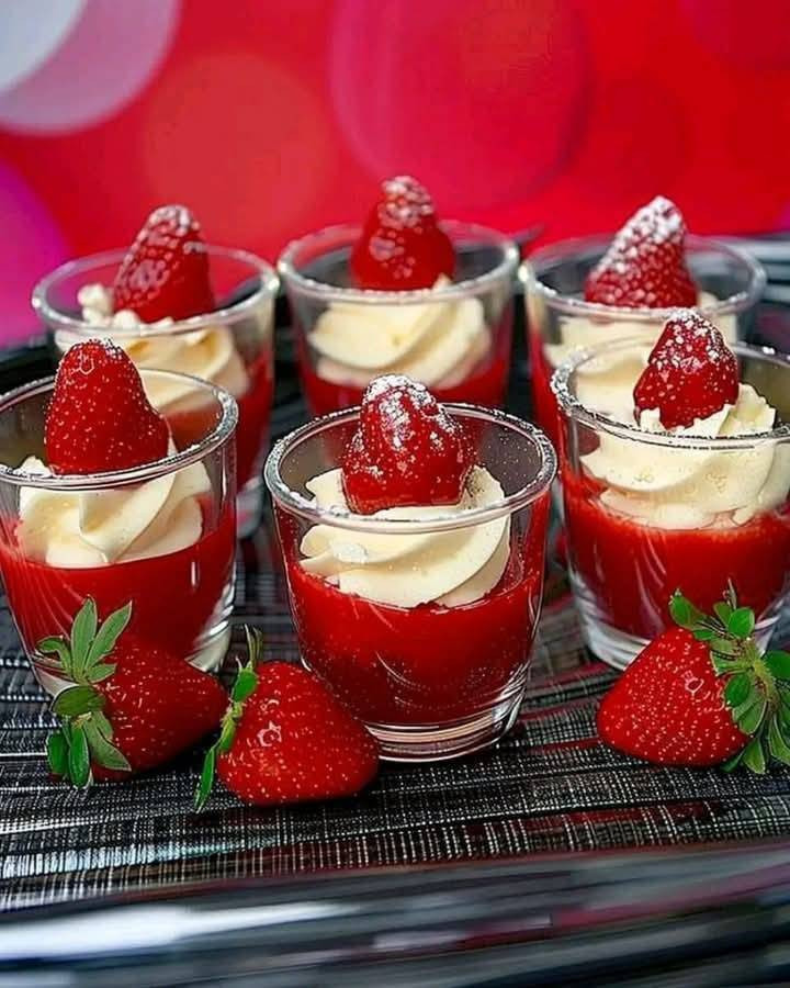 Recipe for Strawberries with Vanilla Eggnog Cream