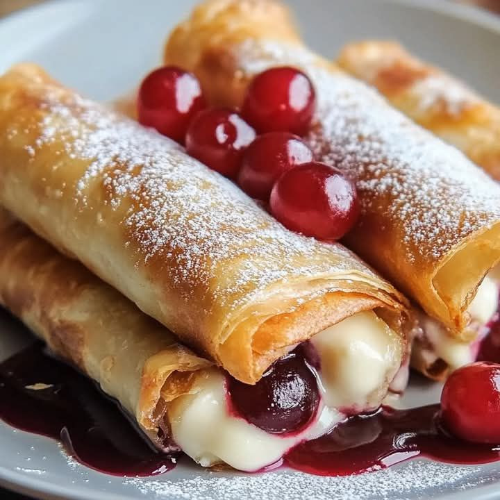 Cherry Cheesecake Chimichangas – Crispy, Creamy, Cinnamon-Coated Bliss!