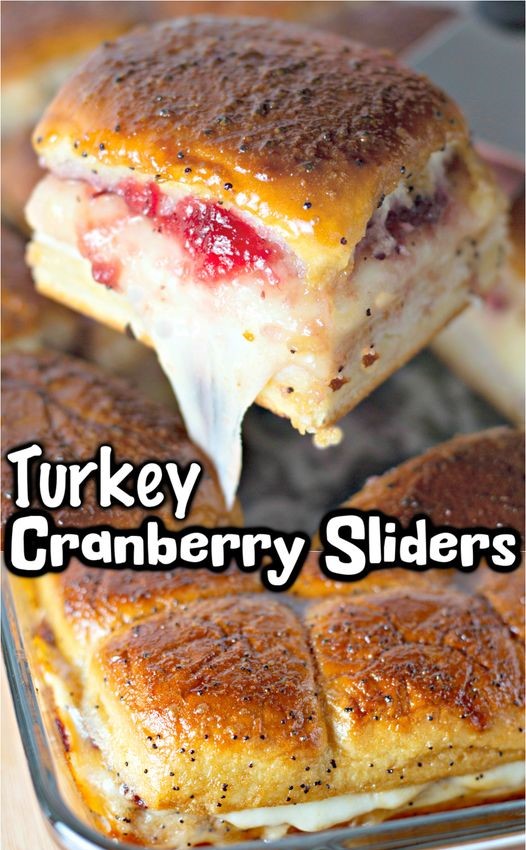 TURKEY CRANBERRY SLIDERS – Baked in the Oven and Topped with a Delicious Glaze.