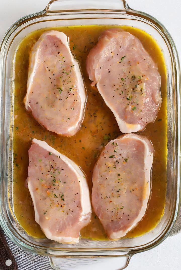 Mama drenches pork chops in the most decadent sauce. This recipe is to die for.