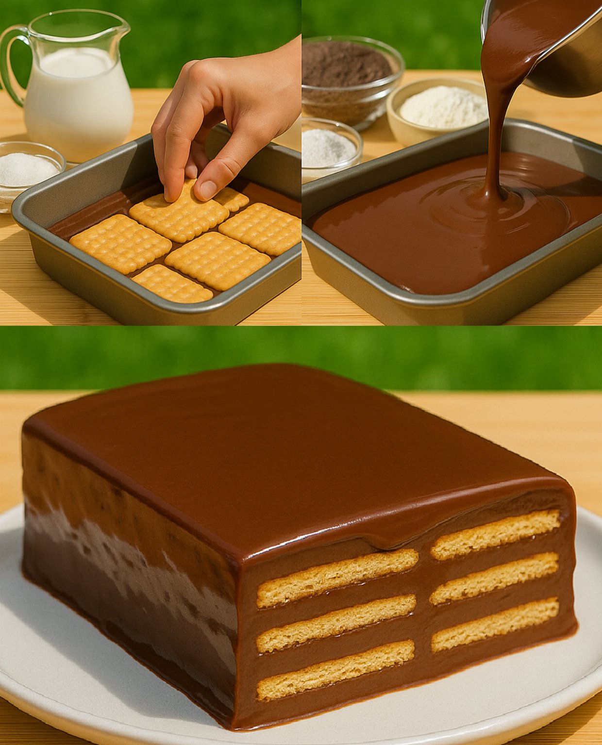 No-bake Chocolate Biscuit Layer Cake Recipe