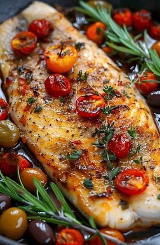 Food is life! Here’s another dish surely you would love to try.Baked Fish with Cherry Tomatoes and Olives