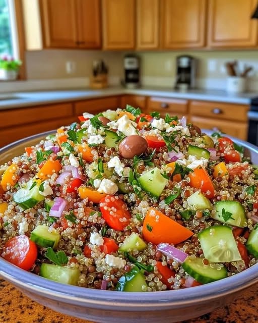 Flavor-Packed Quinoa Lentil Greek Salad: Your Ultimate Healthy Power Bowl!