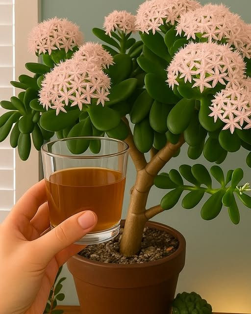 The natural ingredient to pour on the soil of the jade tree to make it bloom abundantly