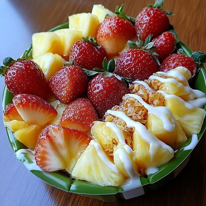Strawberry pineapple fruit bowl